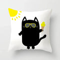 Axyaa Cat Sofa Pillow Cover - Cartoon Style Home Decor Pillowcase