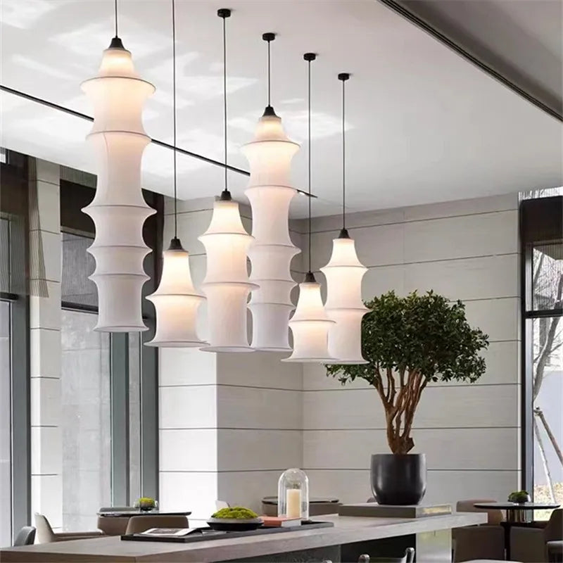 Axyaa Postmodern Silk Pendant Lamp for Bedroom and Living Room