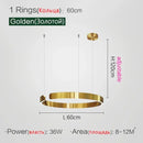 Axyaa LED Full Spectrum C-ring Pendant Light: Modern Luxury Minimalist Lighting for Home Decor.
