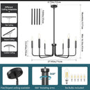 Axyaa Farmhouse Chandelier: 6-Light Dining Room Industrial Lighting Fixtures