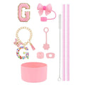 Axyaa 10pc Tumbler Accessory Set: Straw, Cover, Cap, Boot, Stopper, Keychain, Sticker