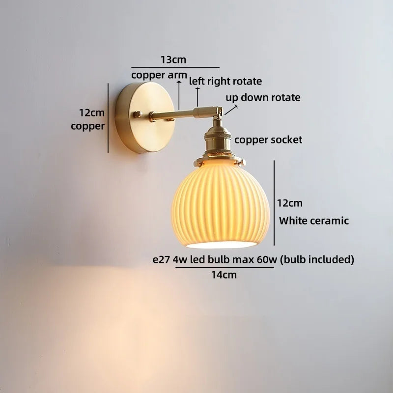 Axyaa Nordic LED Wall Light White Umbrella Style Swing Arm Modern Bedside Lamp