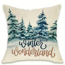 Axyaa Winter Holiday Pillowcase - Festive Elk Bear Tree Cushion Cover