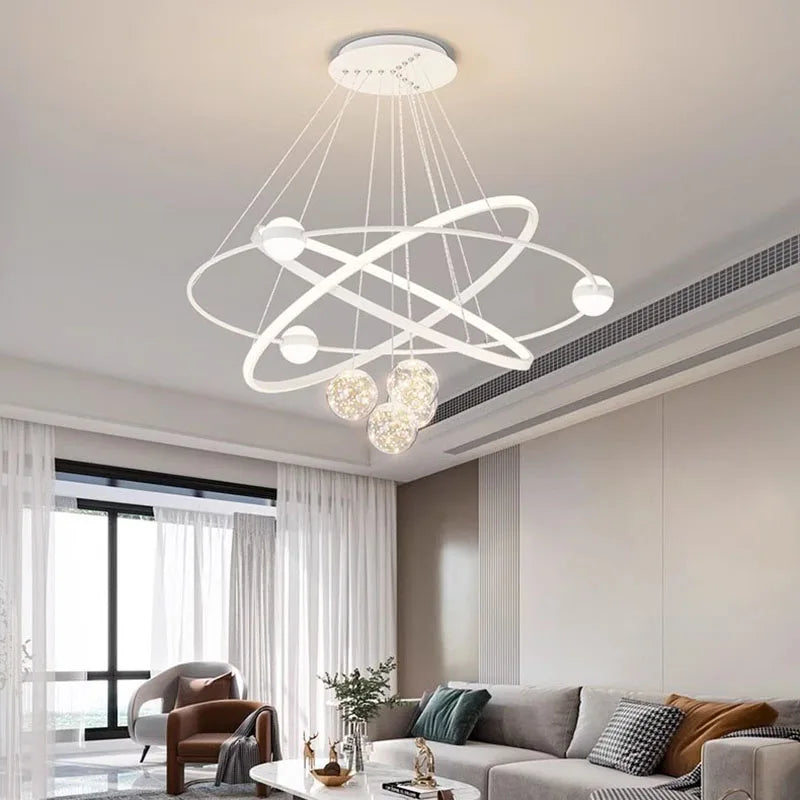 Axyaa Modern LED Chandeliers for Living Room - Indoor Hanging Light for Dining Room