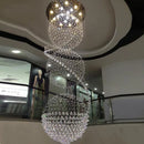 Axyaa Modern Spiral Crystal LED Chandelier for Staircase, Bedroom, Hotel Hall
