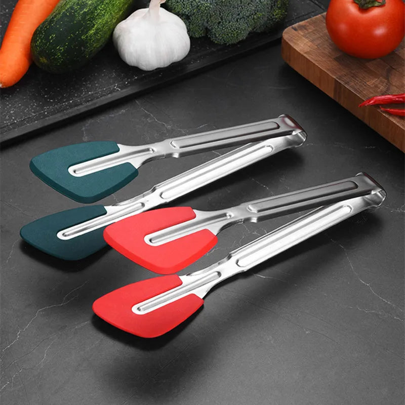 Axyaa Stainless Steel Silicone Tongs for Cooking and Grilling