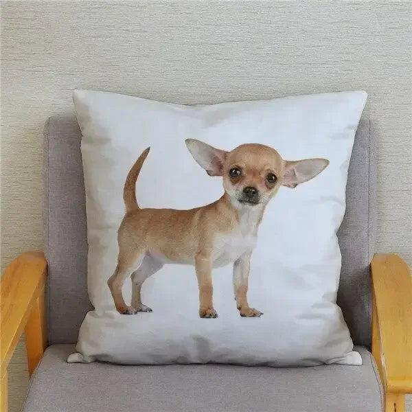 Chihuahua Dog Printed Cushion Cover by Axyaa for Home Decor