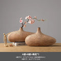 Axyaa Striped Resin Vase Imitation Wood Finish - Desktop Decoration & Crafts
