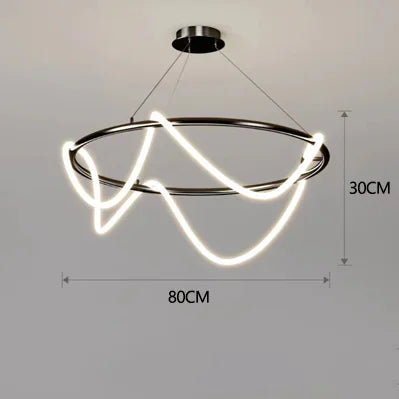 Axyaa Nordic LED Musical Note Chandelier: Creative, Simple, Postmodern Art Lighting