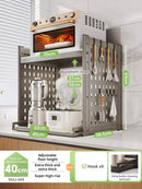 Axyaa Microwave Sliding Shelf Stand with Storage Rack for Home Organization