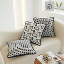 Axyaa Geometric Chenille Throw Pillowcase for Home and Sofa Décor, 45X45 Size