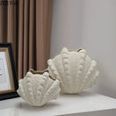 Axyaa Shell Ceramic Vase Desktop Decor Ornament Hydroponic Flower Arrangement