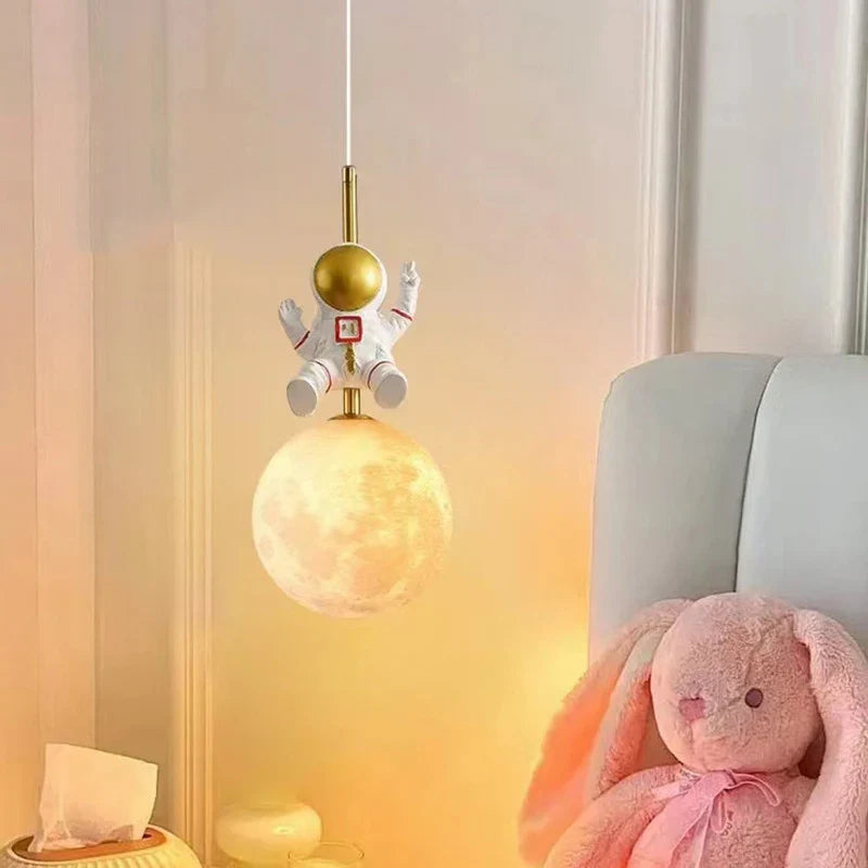 Axyaa Astronaut Pendant Moon Lamp with LED for Kids Room