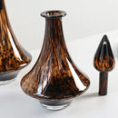 Axyaa Leopard Print Glass Vase with Lid - Home Decor Essential