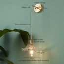 Axyaa Nordic Glass LED Wall Lamp with Copper Arm for Home Decor