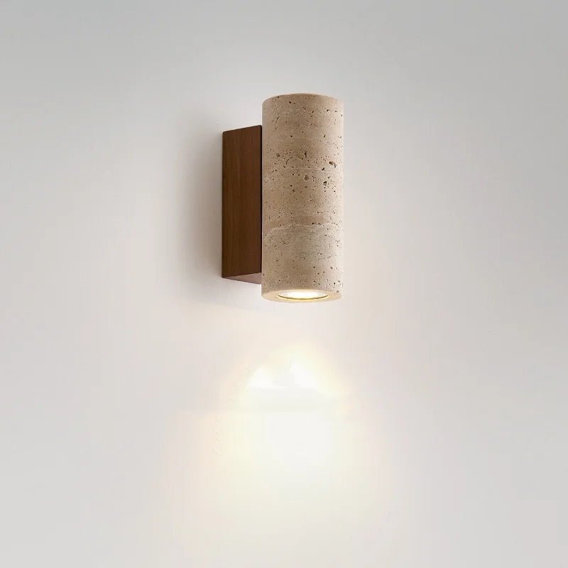 Axyaa Yellow Travertine LED Wall Lights - Modern Bedside Lamp for Home Decor