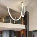 Axyaa Staircase Chandeliers: Modern LED Pendant Lamps for Living Room
