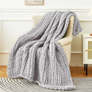 Axyaa Chenille Knit Throw Blanket for Cozy Winter Living Room Décor
