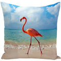 Axyaa Flamingo Bird Polyester Throw Pillow Cover for Home Decor