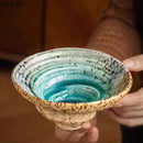Axyaa Retro Ceramic Pasta Bowl Dessert Snack Salad Serving Molecular Cuisine Restaurant Tableware