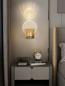 Axyaa Golden Crystal Glass Stainless Steel Wall Lamp for Modern Interior Lighting