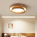 Axyaa Circular Walnut Wood LED Ceiling Chandelier - Home Decor Ceiling Fixtures