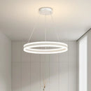 Axyaa LED Circular Chandelier: Dimmable Pendant Lamp for Dining Room, Living Room, Kitchen.