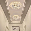 Axyaa Crystal Flower Chandelier LED Ceiling Light for Bedroom Hallway Living Room