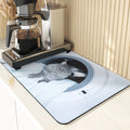 Axyaa Cute Cat Pattern Non-Slip Diatomaceous Earth Placemats Mats
