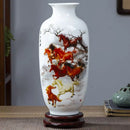 Axyaa Ceramic Vase for Home Decor & Office Desk, Jingdezhen Flower Arrangement Ornament