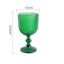 Axyaa Spiral Floral Embossed Goblet Set - 300ml Vintage Wine Glasses Cozy Collection