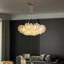 Axyaa Luxury Acrylic Cream Round Ceiling Chandelier - Elegant Lighting Fixture for Home Decor