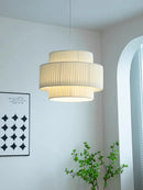 Axyaa Nordic White Fabric Pendant Lights Chandelier - Minimalist LED Lamps for Home Decor