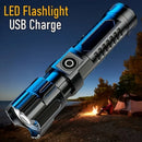 Axya Super Bright Rechargeable Flashlight: Telescopic Zoom, Wide Beam, Waterproof Torch