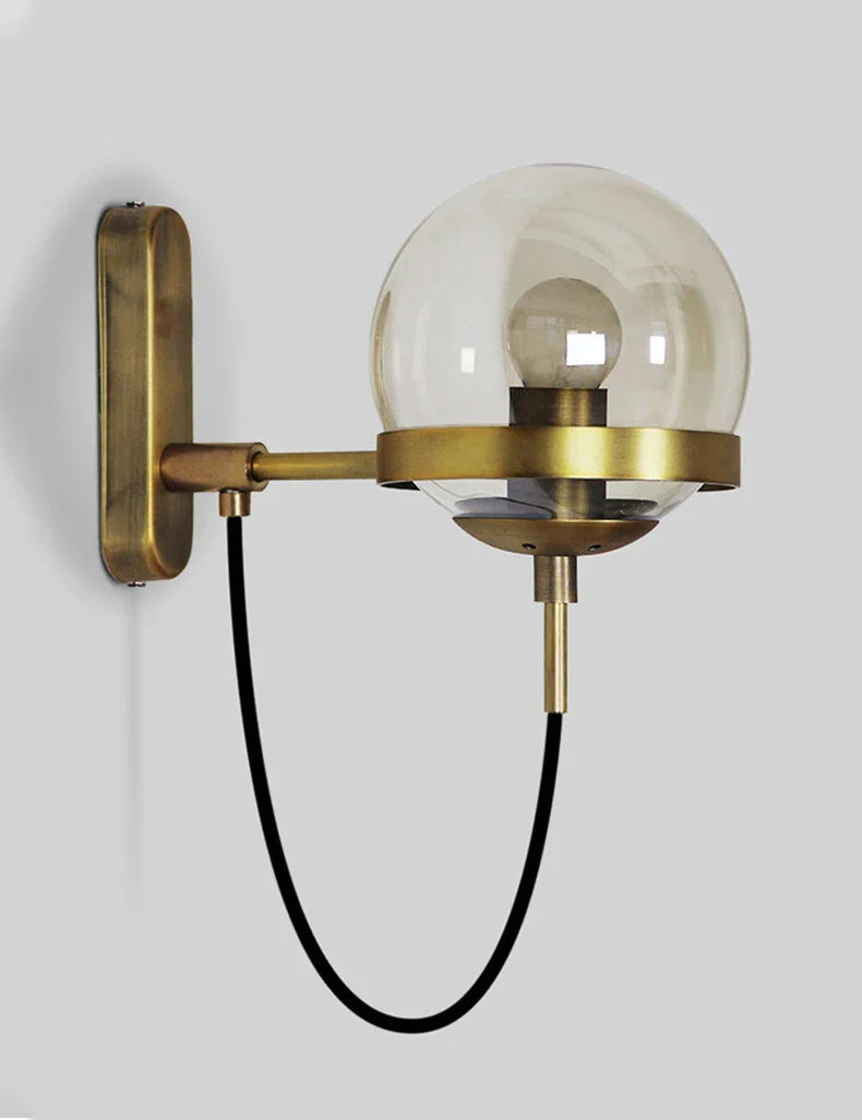 Axyaa Glass Shade Wall Sconce Lamps for Hotel Staircase and Bedroom, LED Wall Lights