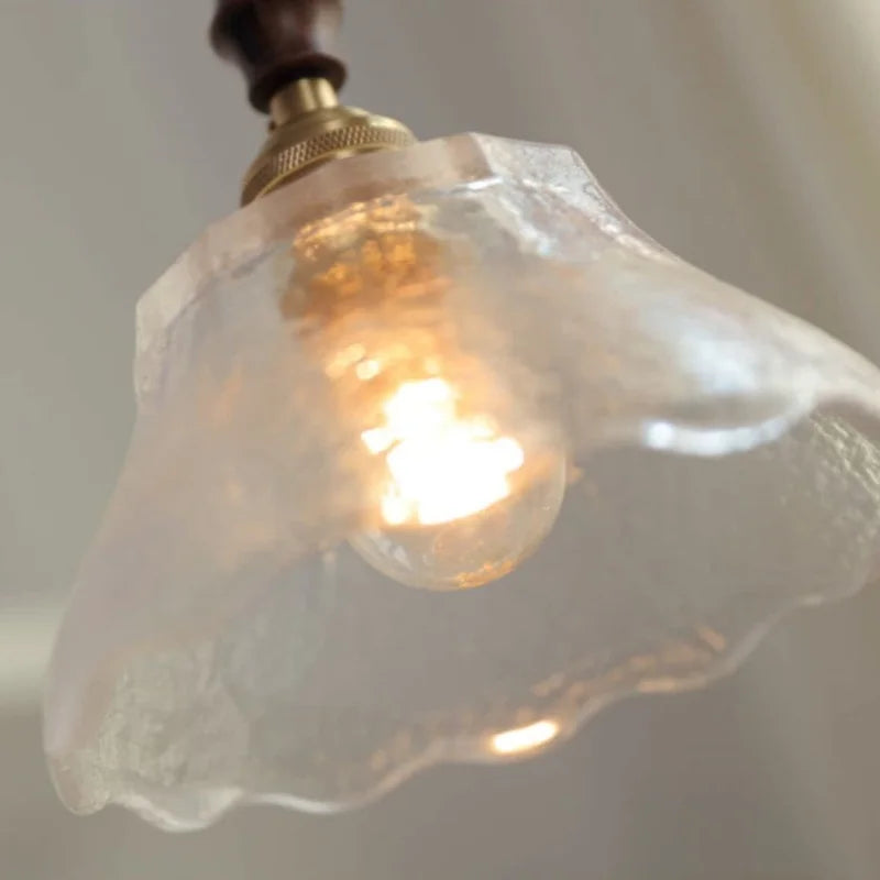 Axyaa Clear Glass LED Pendant Light with Adjustable Copper Socket for Modern Decor