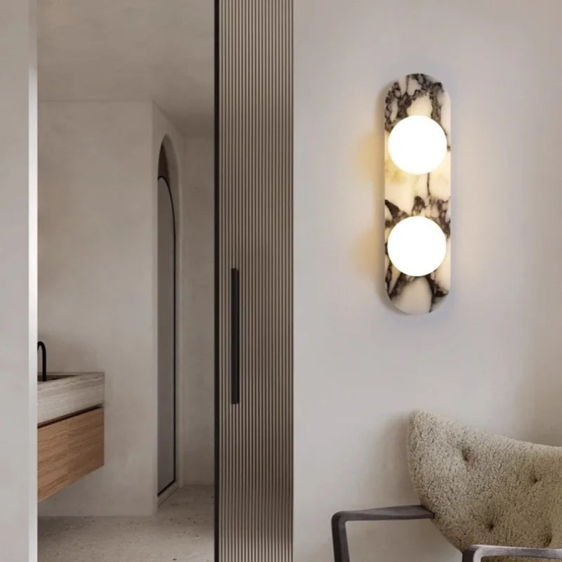 Axyaa Marble LED Wall Lamps - Nordic Minimalism for Bedroom, Bathroom, Living Room