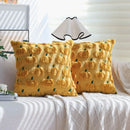 Axyaa Halloween Pumpkin Cushion Cover 45x45 Soft Plush Yellow Throw Pillow Case