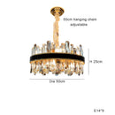 Axyaa Smoky Grey Crystal Chandelier LED Pendant Light, Luxe Leather, Dimmable for Living Room