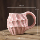 Axyaa Retro Ceramic Pleated Mug for Coffee and Milk Drinking