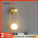 Axyaa Gold LED U-shaped Wall Lamp Sconce for Minimalist Bedroom Decor