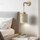 Axyaa Pull Chain LED Wall Sconce - Nordic Modern Cement Mirror Light
