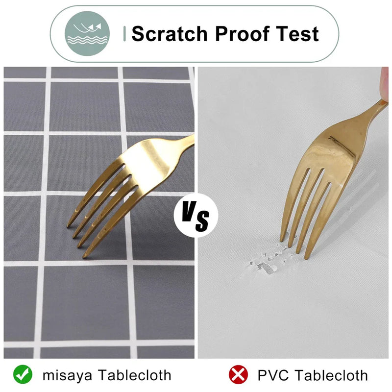 Axyaa Waterproof Tablecloth - Stain Resistant Dining Room & Outdoor Table Cover