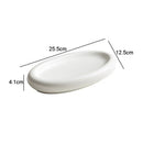 Axyaa Oval Ceramic Sushi Plate Serving Platter - Solid Color Tableware for Home Kitchen