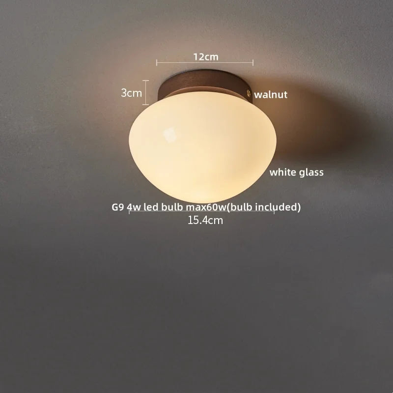 Axyaa Walnut Glass LED Ceiling Light Modern Art Decoration Fixture