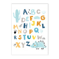 Axyaa Dinosaur Alphabet Number Custom Name Canvas Print Kids Room Decor