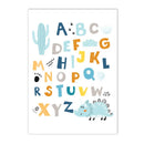 Axyaa Dinosaur Alphabet Number Custom Name Canvas Print Kids Room Decor