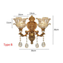 Axyaa Retro Crystal Glass Double Head Wall Light for Living Room and Bedroom
