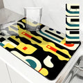 Geometric Color Blocks Kitchen Drying Mat by Axyaa