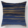 Axyaa Blue Geometric Marble Stripe Line Pillowcases - Set of 2